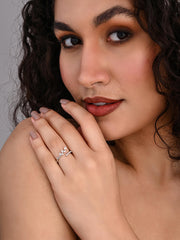 Dewdrop Vine Adjustable Ring – Silver