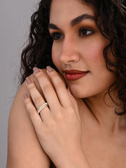 Golden Pearl Crest Adjustable Ring