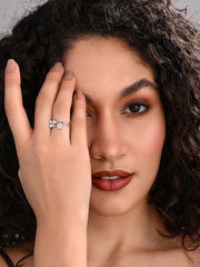 Blossom Duo Pearl Ring – Silver