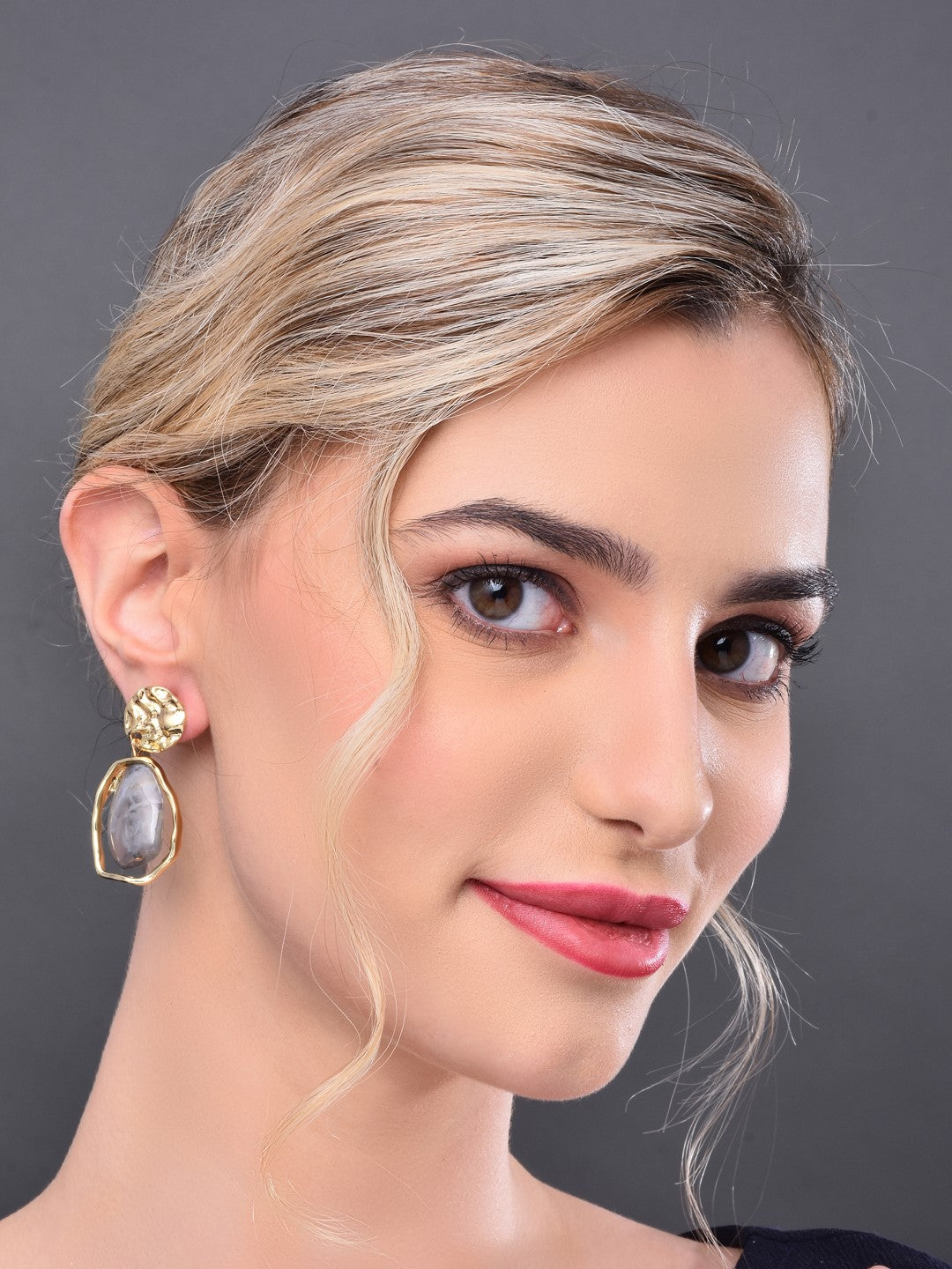 Grey Acrylic drop Earrings