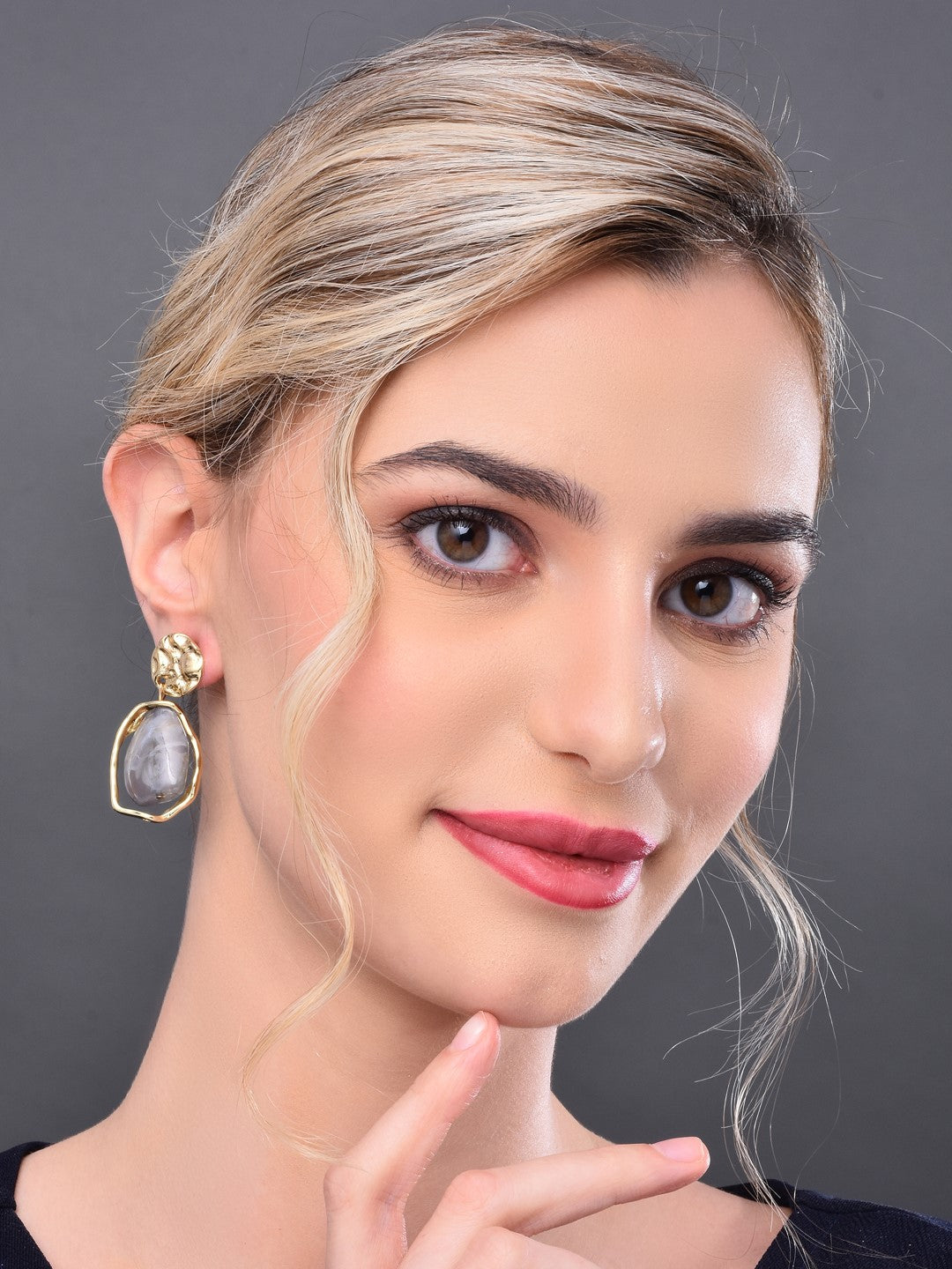 Grey Acrylic drop Earrings