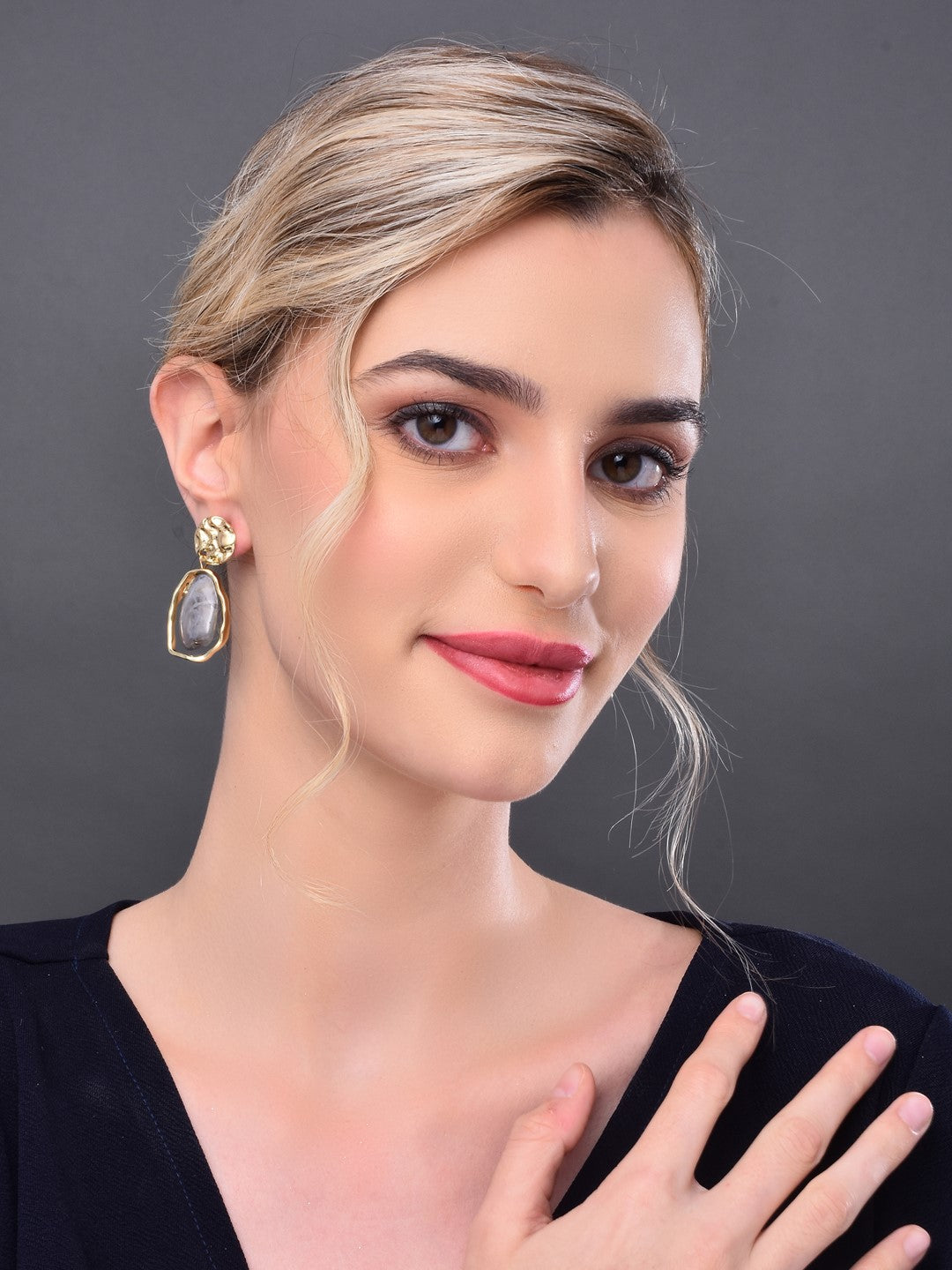 Grey Acrylic drop Earrings