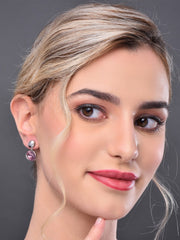 Pink Crystal Stud Earring
