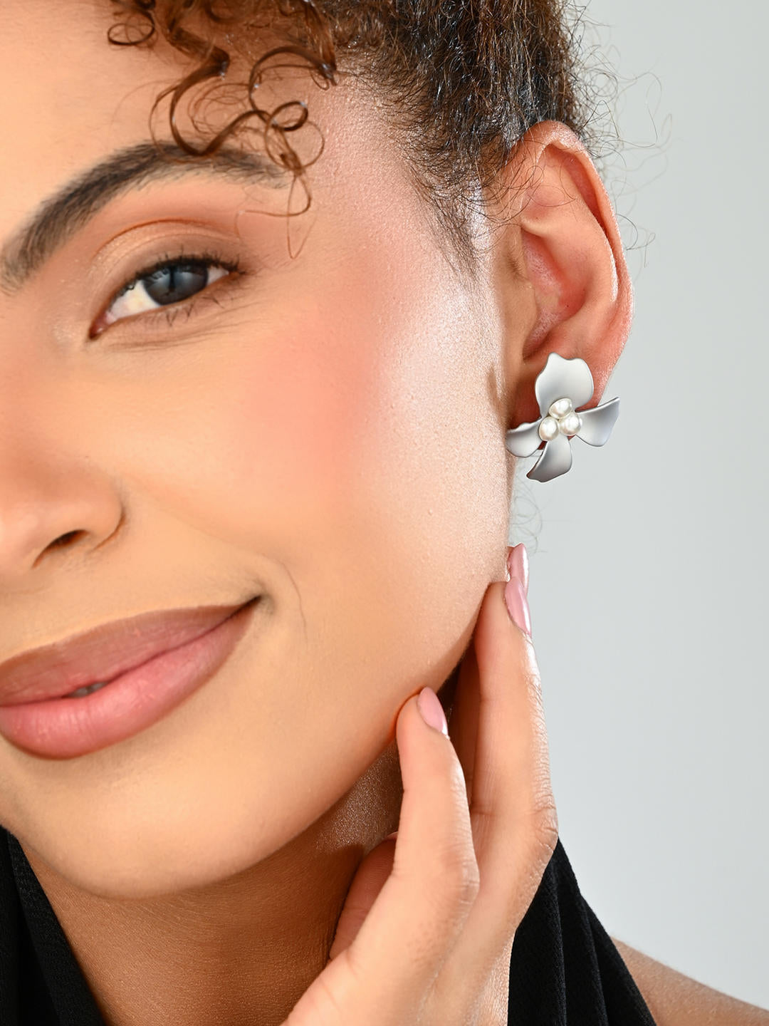 Silver Bloom Stud Earrings
