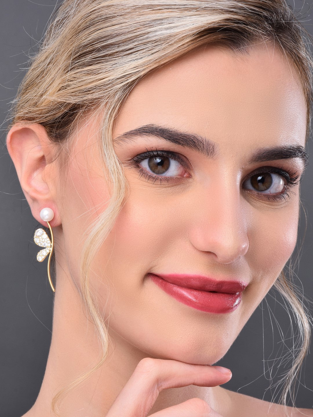 Butterfly wings Pearl Crystal Earring