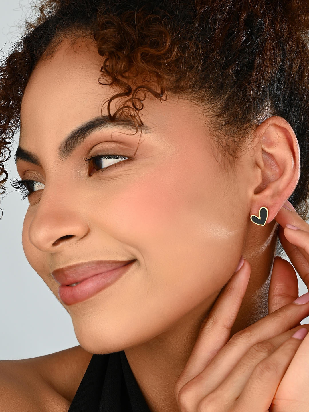 Midnight Heart Studs