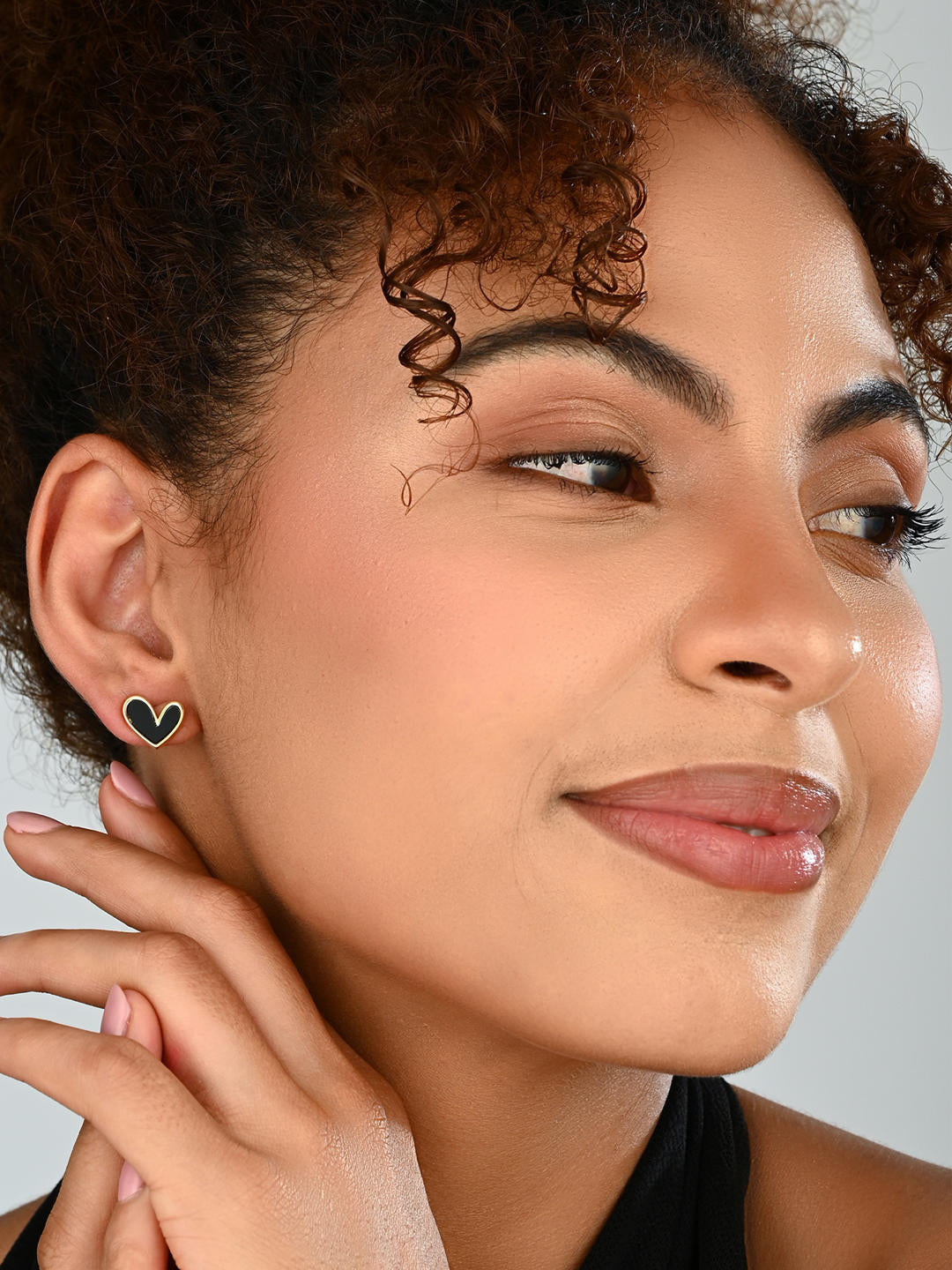 Midnight Heart Studs