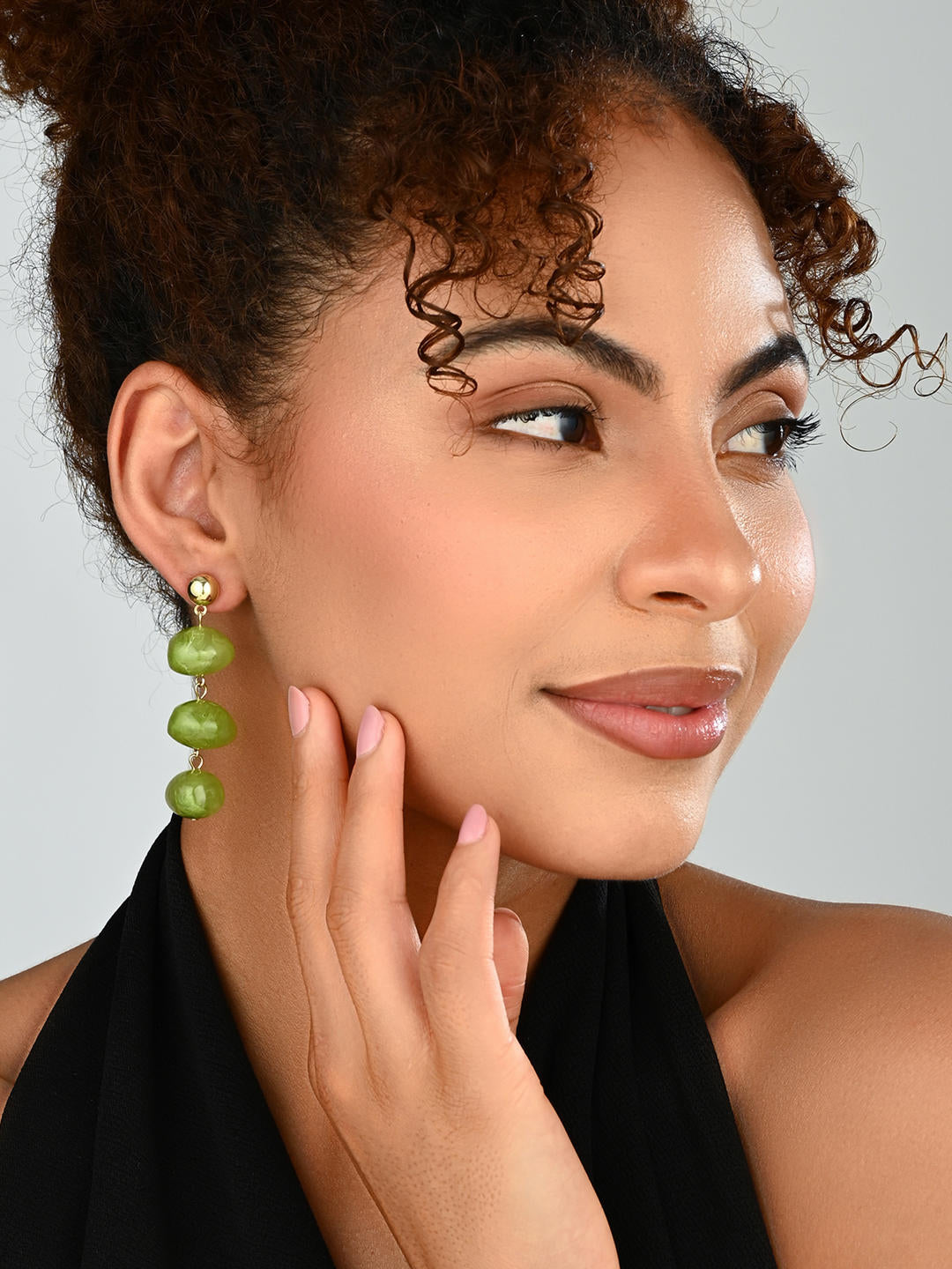 Olive Cascade Drop Earring