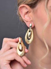 Gold Pear Shaped Drop Earring
