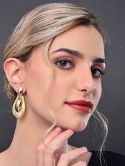 Gold Pear Shaped Drop Earring