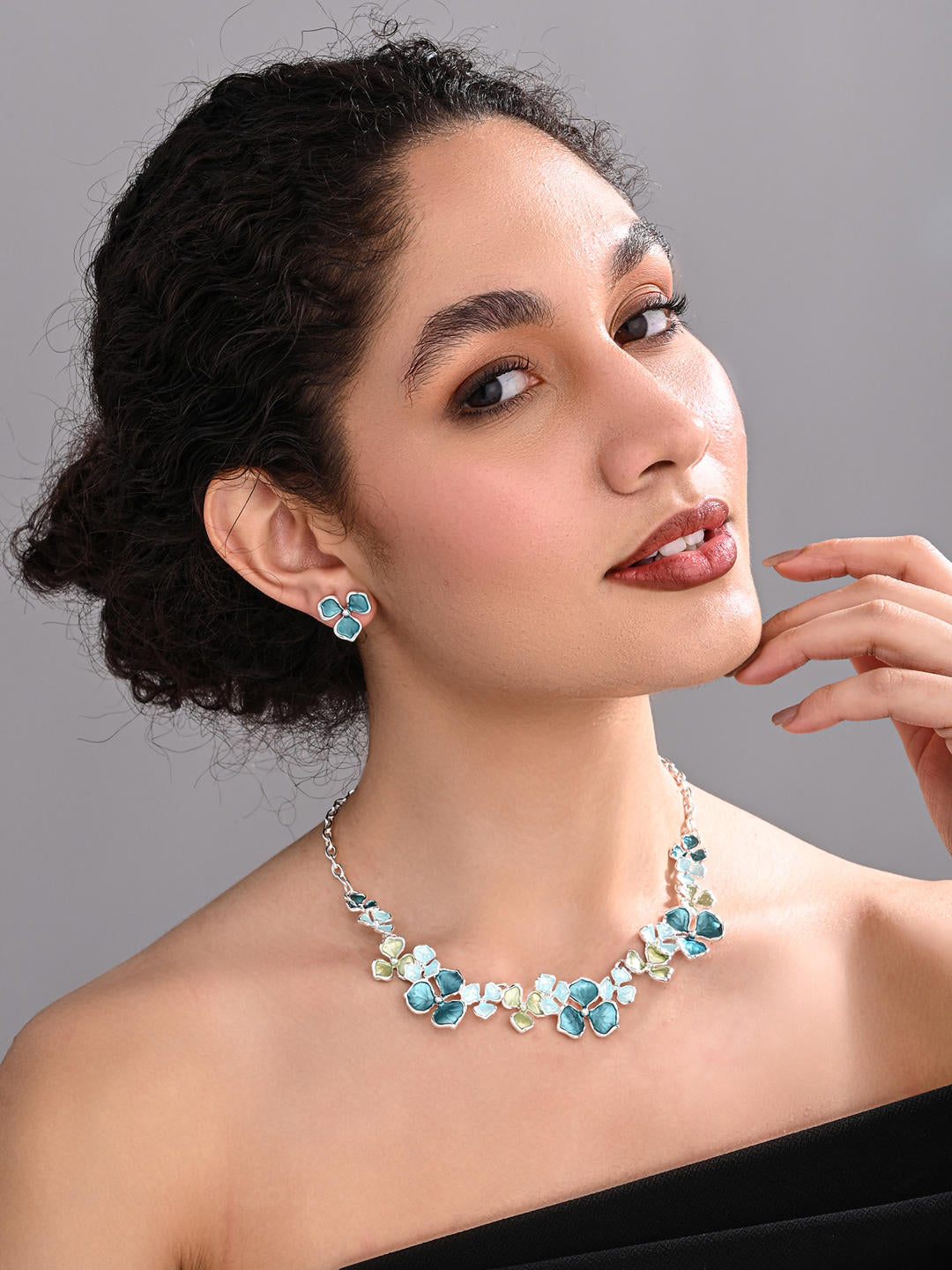 Ocean Petal Statement Necklace Set