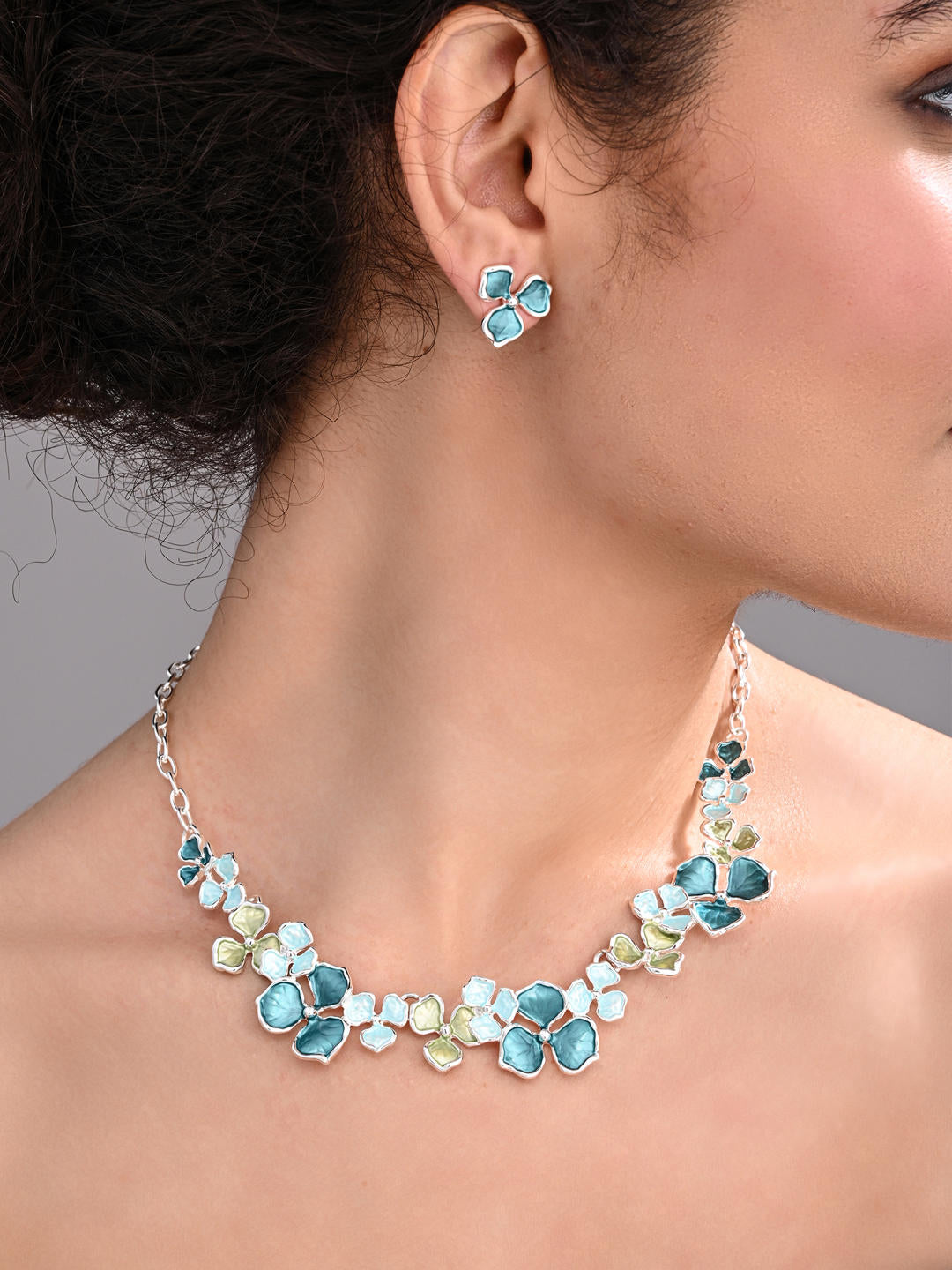 Ocean Petal Statement Necklace Set