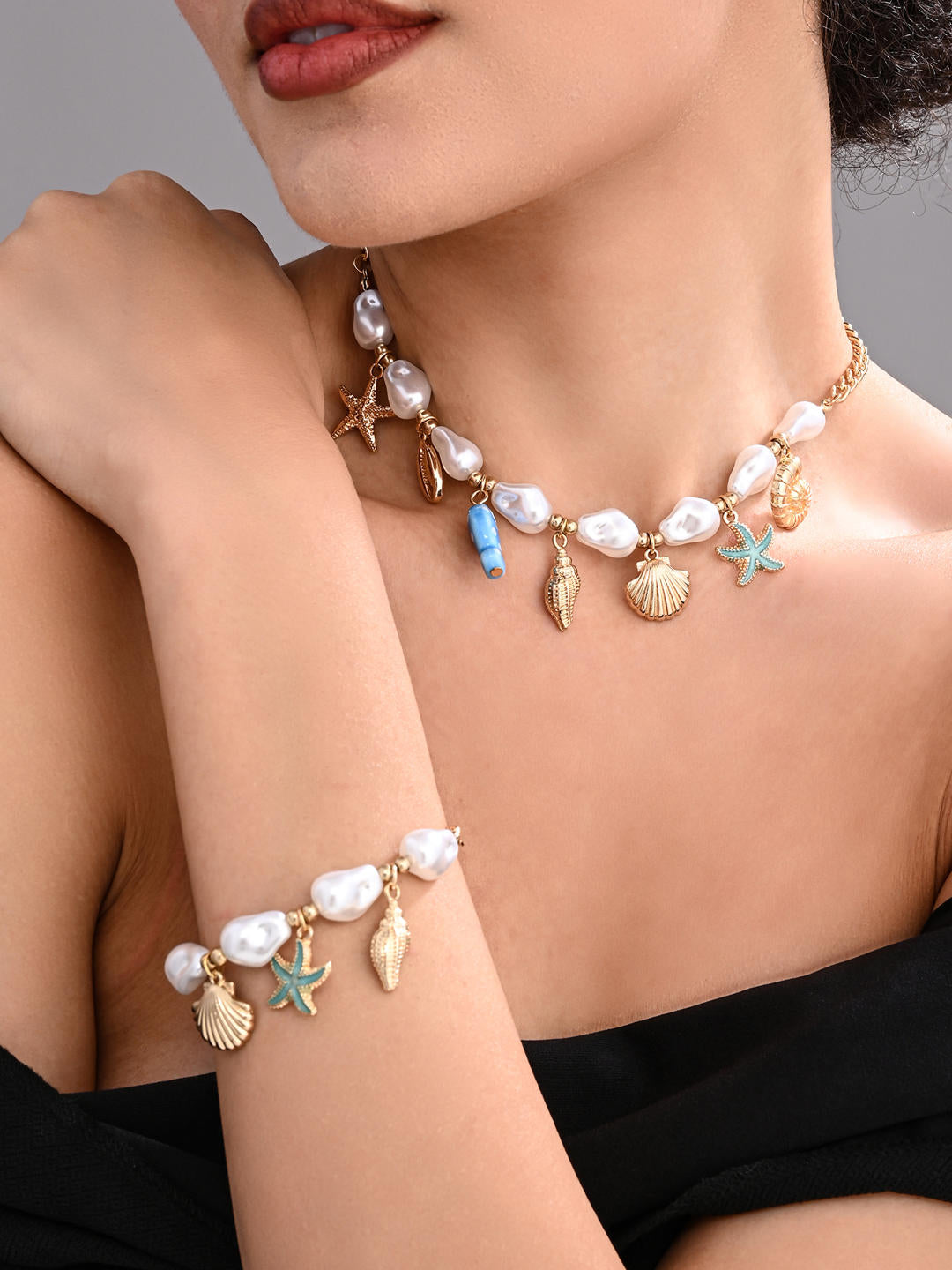 Coastal Charm Necklace & Bracelet Set