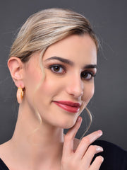 Curved Peach Hoop Earring