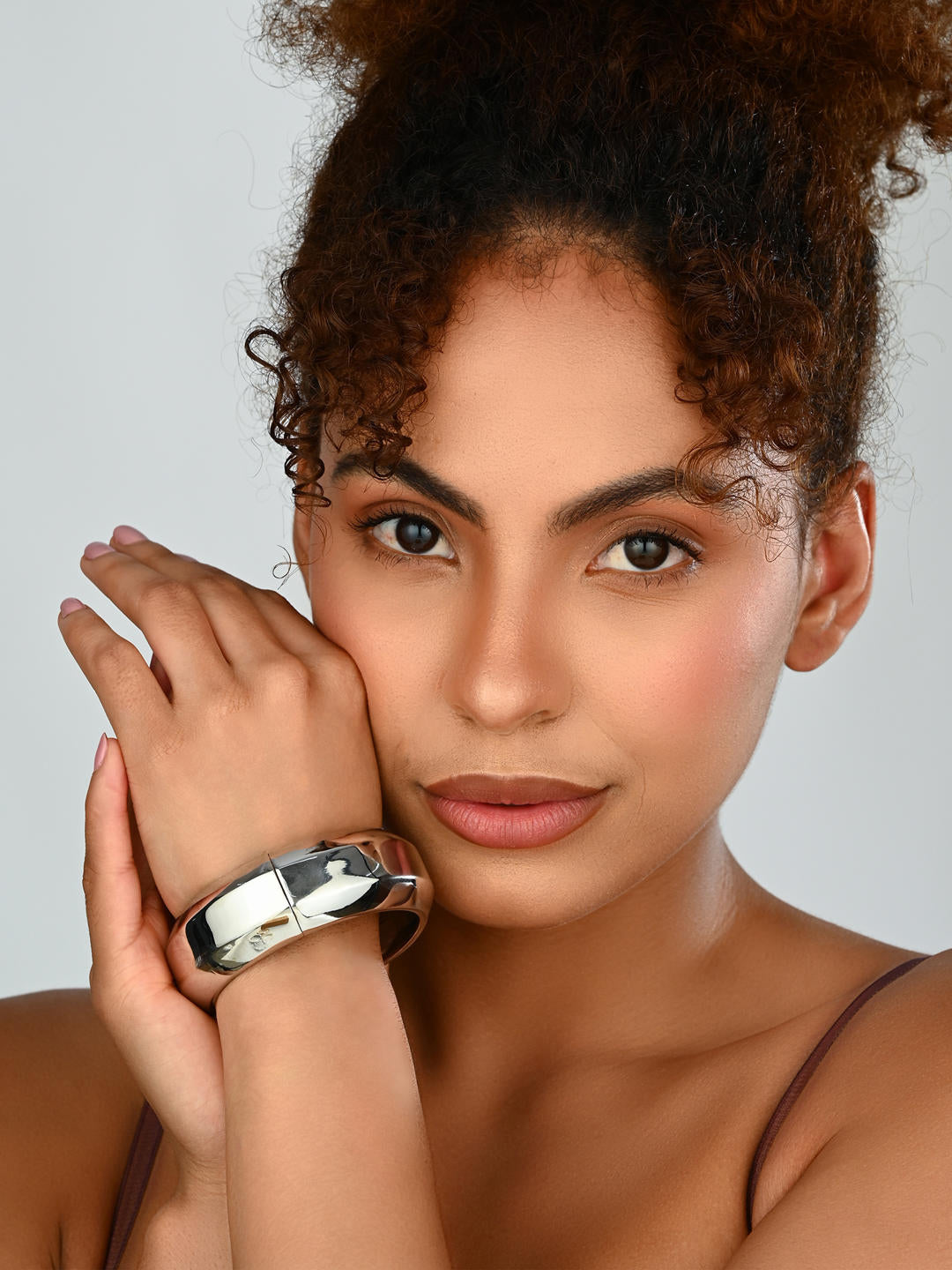 Bold Silver-Tone Chunky Bangle