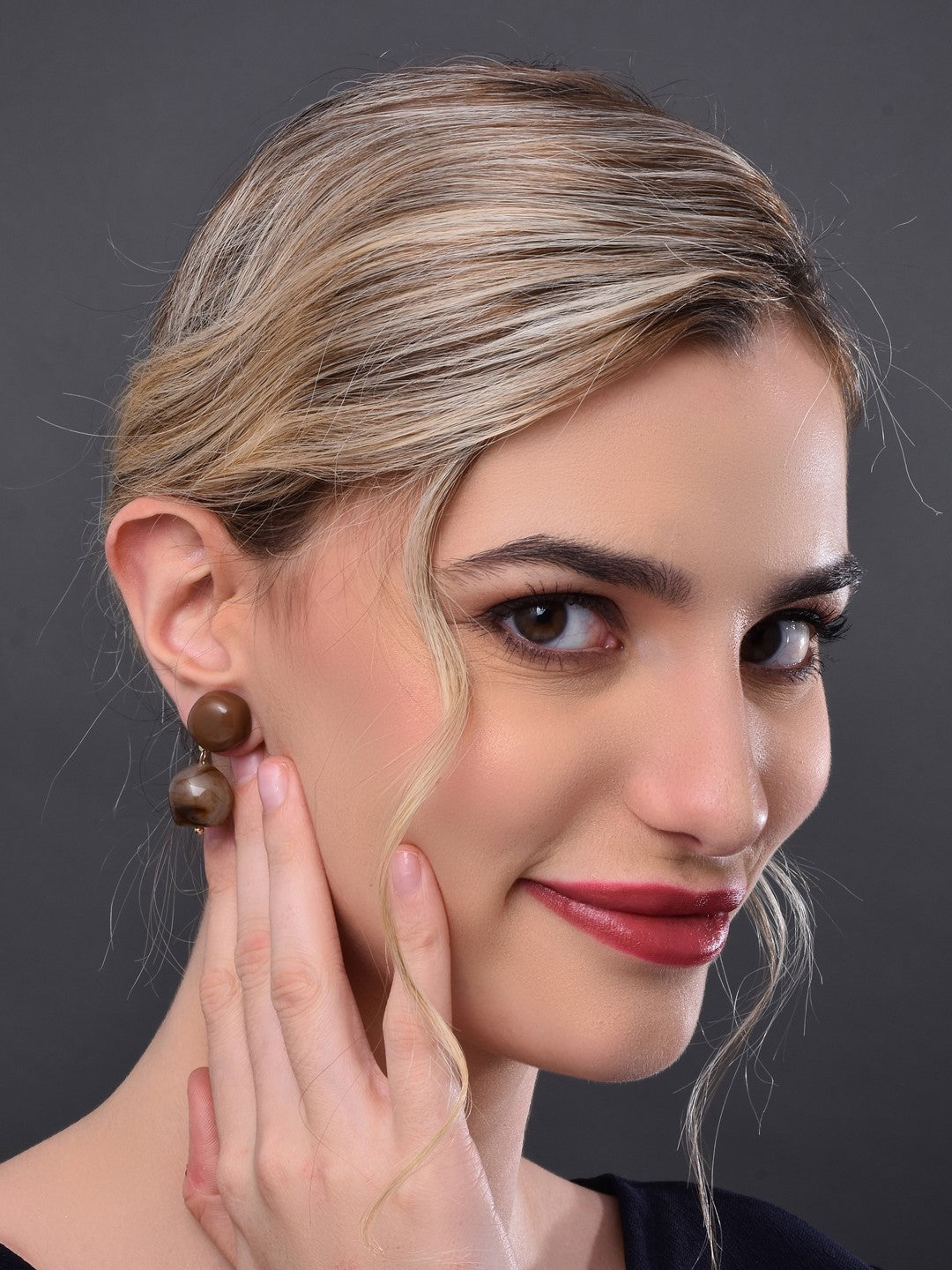 Coffee Coloured Drop Earring