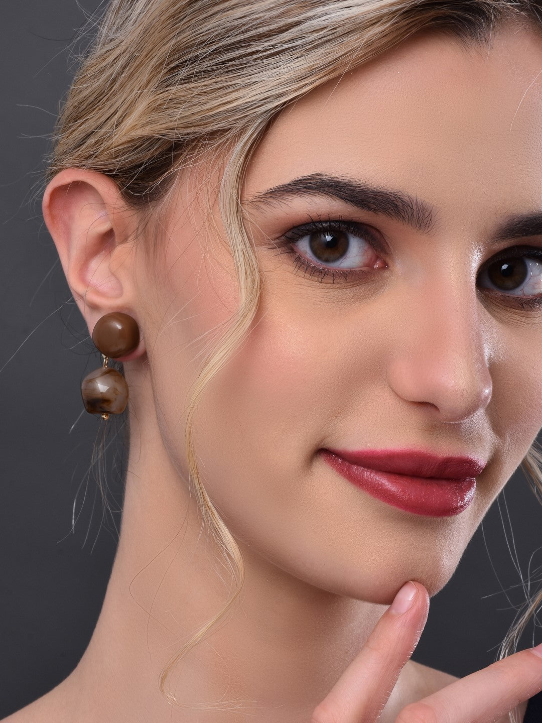 Coffee Coloured Drop Earring