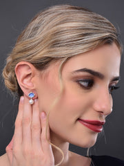 Elegant Blue Pearl Drop Earring