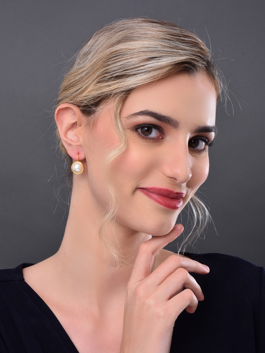18k Gold Plated Pearl Drop Earring