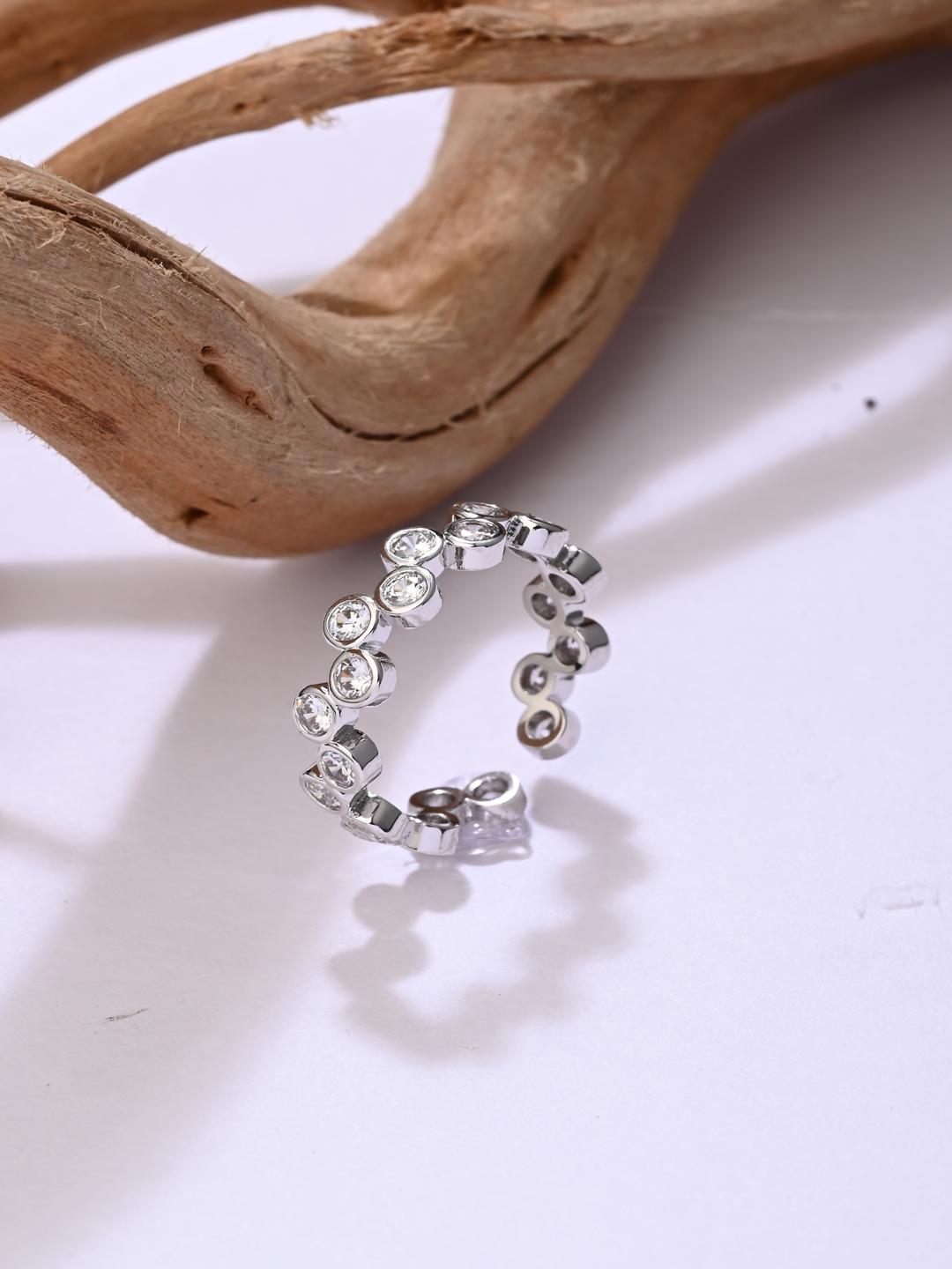 Eternal Halo Adjustable Ring – Silver