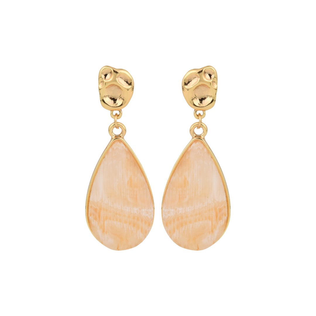 Beige Resin drop earrings