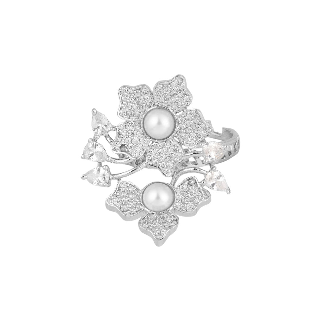 Moissanite Polki Embellished Kundan Ring