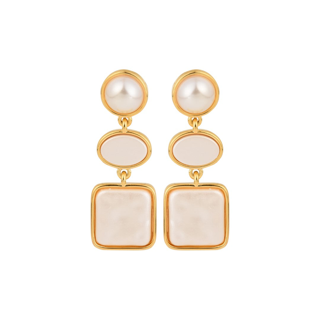 Geometric Pearl Earrings
