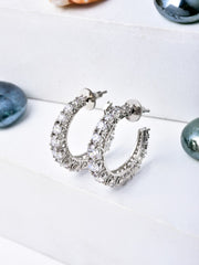 Silver Spark Diamond Hoops