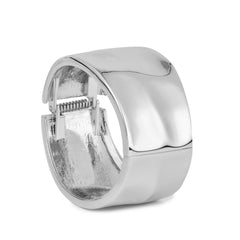 Silver Plated Round Broad Bangle