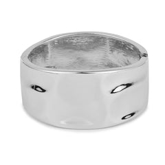 Silver Plated Round Broad Bangle
