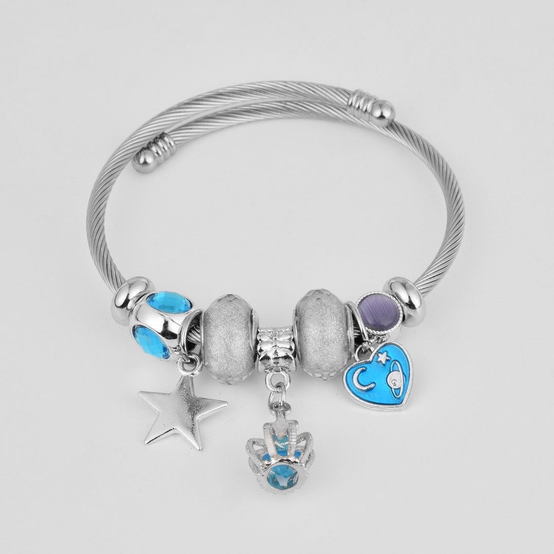 Blue Charm Adjustable Bangle