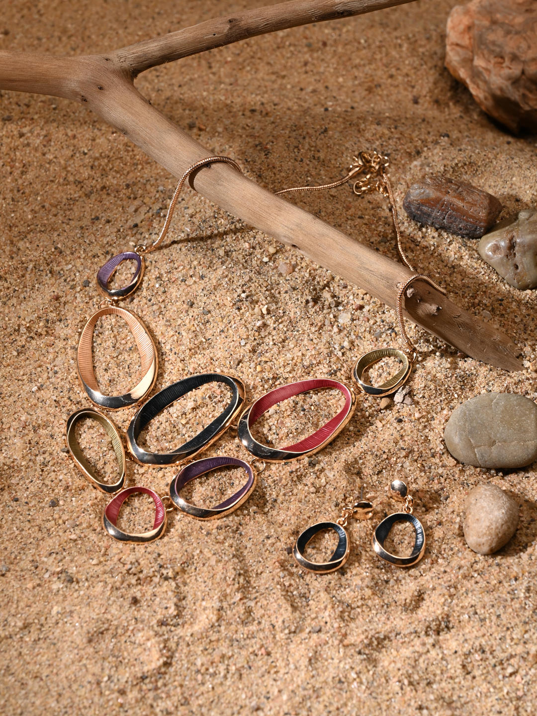 Aurora Multicolor Oval Statement Necklace