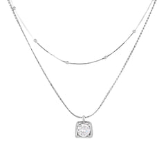 Double Chain Pendant Necklace