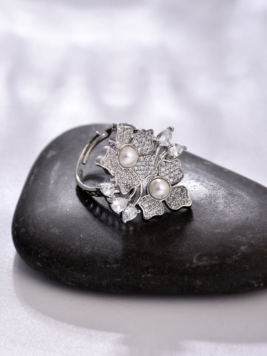 Moissanite Polki Embellished Kundan Ring