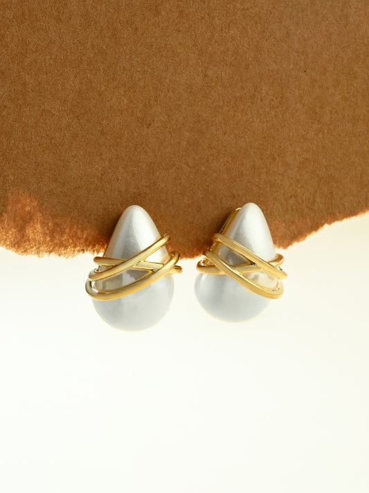 Luxe Interlace Gold-Plated Statement Earrings - Reenisaa