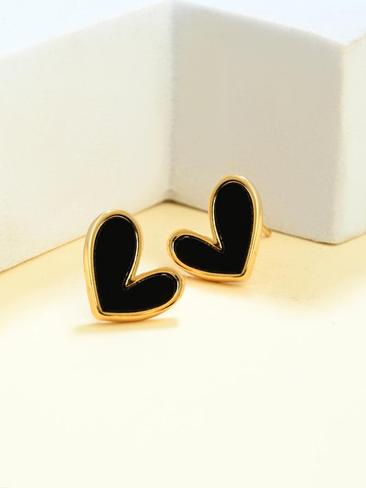 Midnight Heart Studs