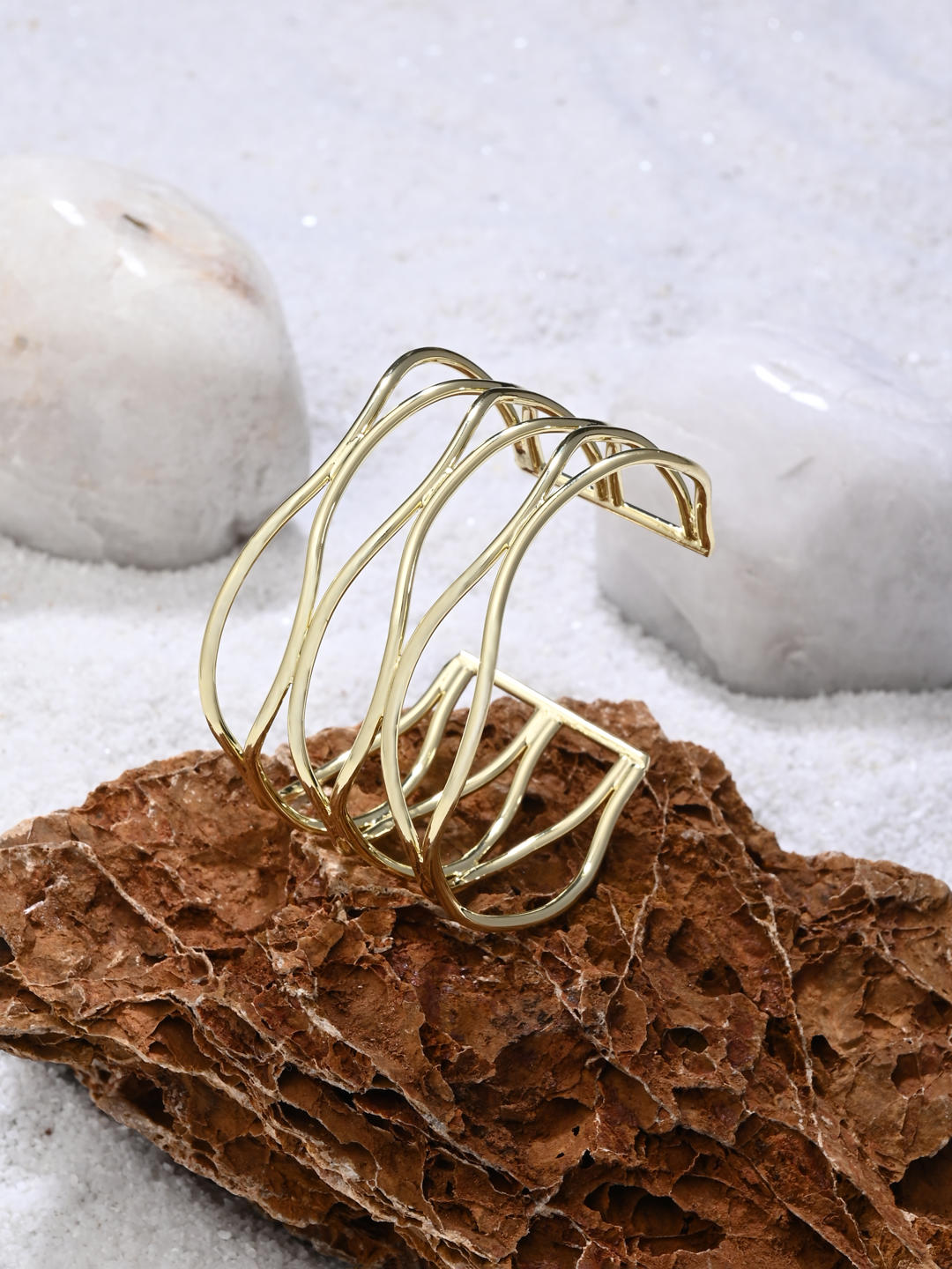 Golden Waves of Eternity Designer Bangle