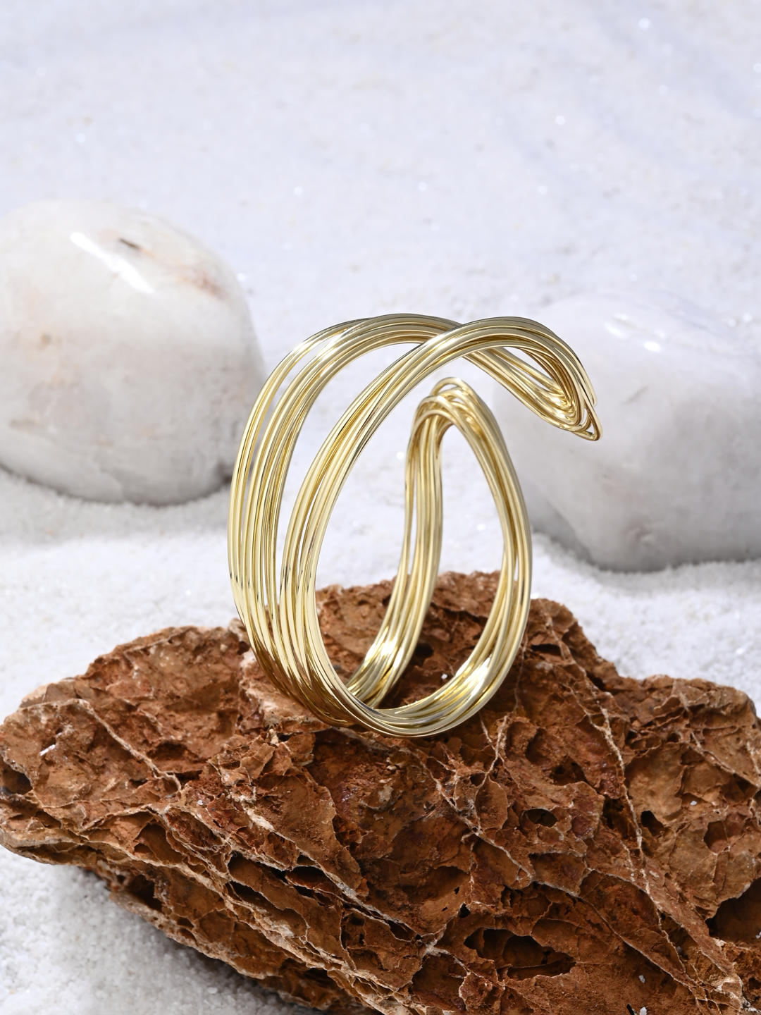 Golden Wave Wrap Bangle