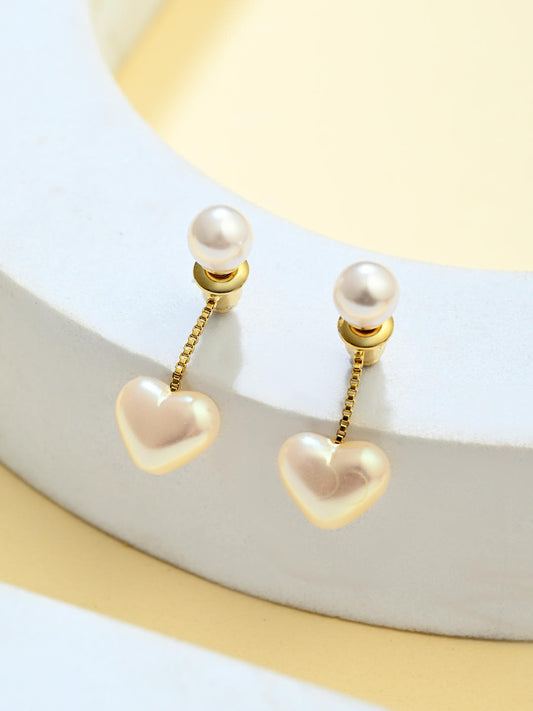 Classic Pearl Heart Drops