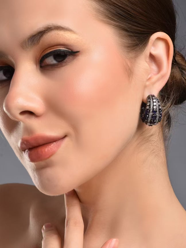 CELESTIAL SAPPHIRE HOOP EARRING