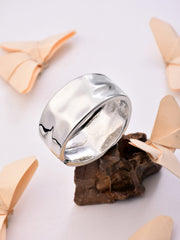 Silver Plated Round Broad Bangle