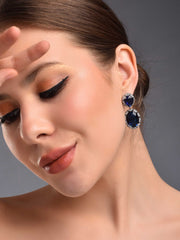 Sapphire Blue Rhinestone Earrings