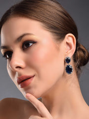 Sapphire Blue Rhinestone Earrings