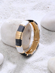 Enamel Voyage Colorblock Bangle – Black & White