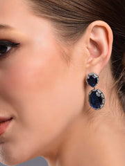 Sapphire Blue Rhinestone Earrings