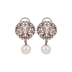 Pink Pearl Drop Earring