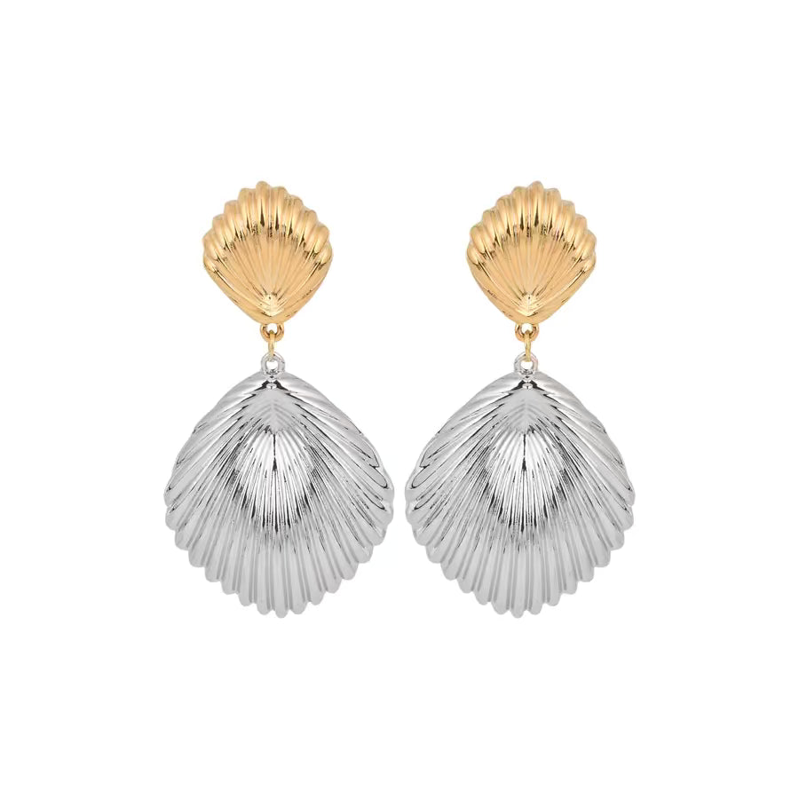 Two Tone Shell Drop Earring