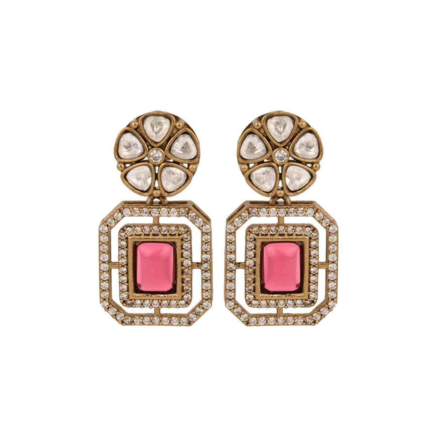 Ruby Kundan Drop Earring