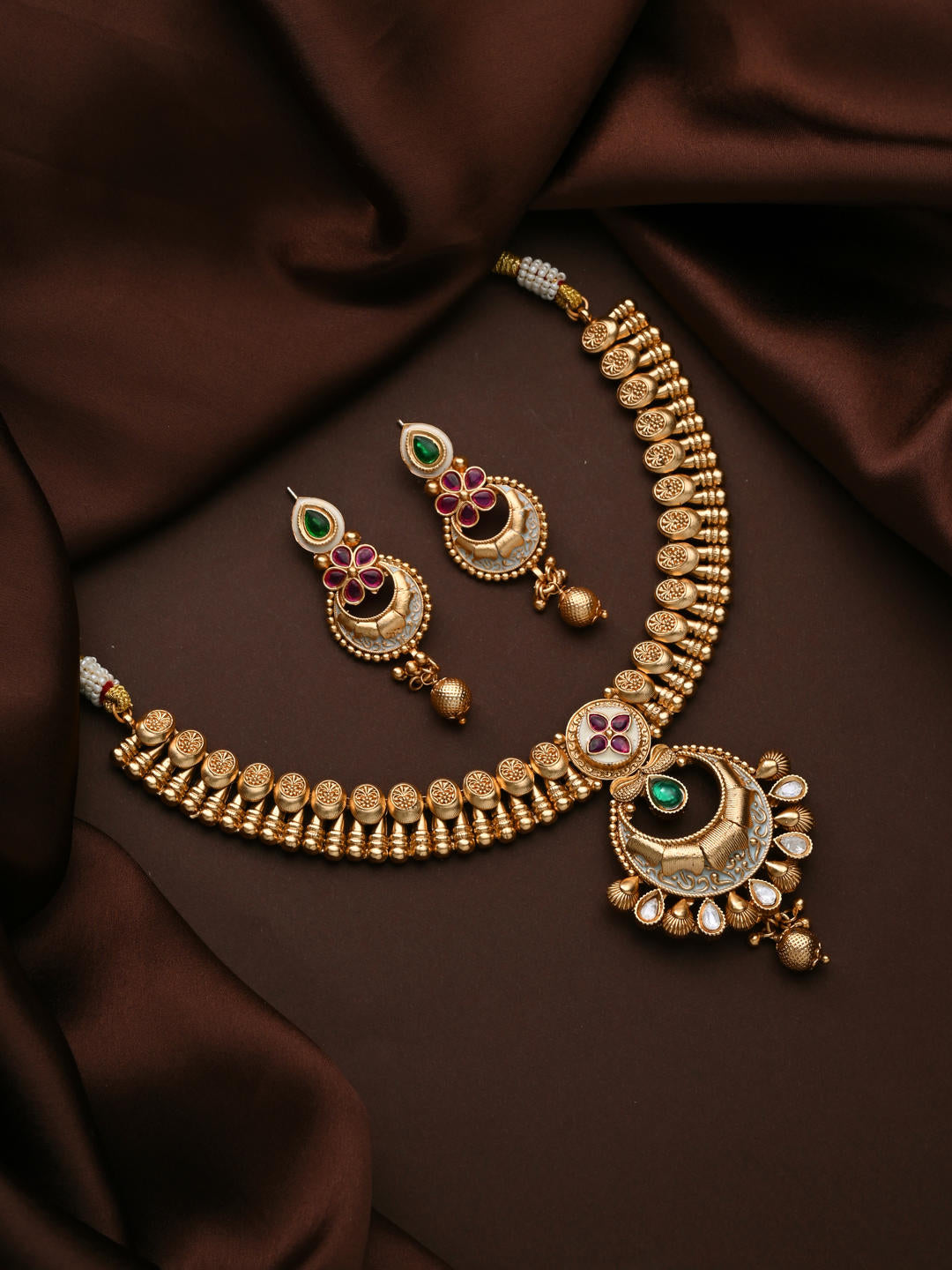 Antique Gold Plated Necklace Set