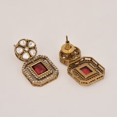 Ruby Kundan Drop Earring